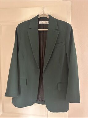 Zara Bottle Green Oversized Blazer